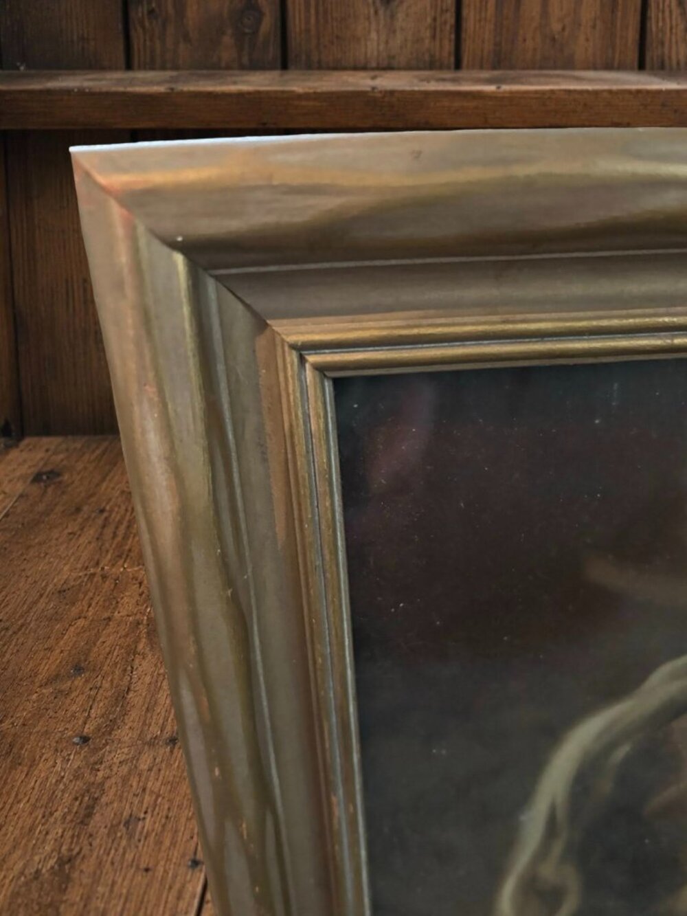 1941 Framed Jesus Portrait Print by Kriebel & Bates | Vintage Christian Wall Art - Picture 6 of 7